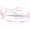 vidaXL Cadru de pat metalic cu tăblie de cap/picioare, alb, 107x203 cm