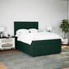 vidaXL Pat box spring cu saltea, verde &icirc;nchis, 160x200 cm, catifea