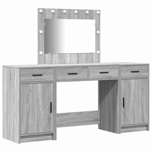 vidaXL Masă de Machiaj 3 buc. Gri 78,5 x 41 x 135 cm Lemn prelucrat