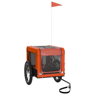 vidaXL Remorcă bicicletă animale companie portocaliu/negru oxford/fier