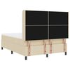 vidaXL Pat cu arcuri cu saltea cu headboard Crem 140 x 190 cm țesătură