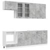 vidaXL Unitate de bucătărie LYON 8 pcs Gri Beton Lemn prelucrat