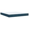 vidaXL Pat box spring cu saltea, albastru, 180x200 cm, catifea