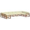 vidaXL Set de canapele de exterior cu pernă 10 pcs Natural și Crem