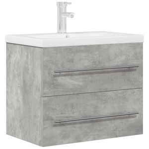 vidaXL Set mobilier de baie, 2 piese, gri beton, lemn compozit