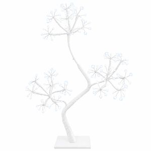 vidaXL Brad de Crăciun LED &icirc;n formă de S 2 buc. Alb 18 x 18 x 45 cm