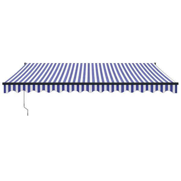 vidaXL Copertină retractabilă albastru/alb, 4x3 m, textil/aluminiu
