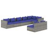 vidaXL Set mobilier de grădină cu perne, 8 piese, gri, poliratan