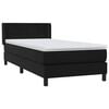 vidaXL Pat box spring cu saltea, negru, 80x220 cm, catifea
