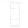 vidaXL Ușă glisantă ORKDAL Alb 93 x 202 cm Lemn masiv de pin și sticlă