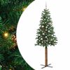 vidaXL Brad de Crăciun subțire Verde 210 cm PVC și lemn de PIN masiv