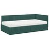 vidaXL Cadru de pat colțar cu saltea cu headboard 2 pcs Verde Catifea