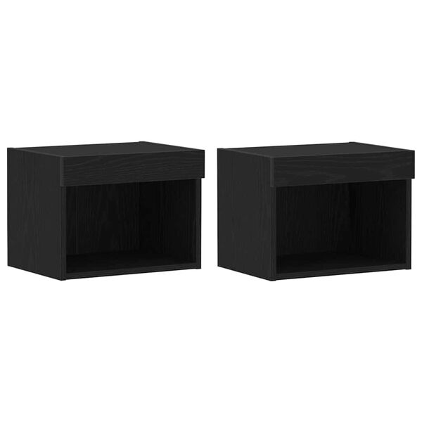 vidaXL Set comodă TV 2 pcs Stejar Negru 40 x 30 x 30 cm Lemn compozit