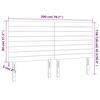 vidaXL Tăblie de pat cu LED, gri deschis, 200x5x118/128 cm, catifea