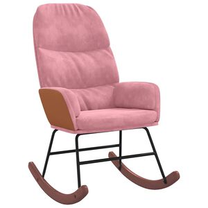 vidaXL Scaun balansoar, roz, catifea