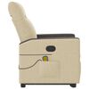 vidaXL Fotoliu masaj rabatabil cu ridicare, crem, material textil