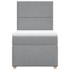 vidaXL Pat box spring cu saltea, gri deschis, 90x190 cm, textil