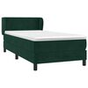 vidaXL Pat box spring cu saltea, verde &icirc;nchis, 80x200 cm, catifea