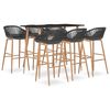 vidaXL Set mobilier de bar, 7 piese, negru și gri