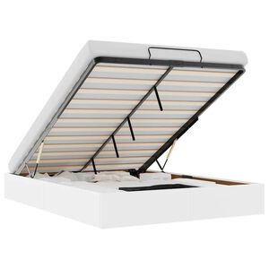 vidaXL Cadru de pat otoman fără saltea alb 140x200cm piele artificială