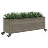 vidaXL Jardiniere grădină cu roți 2 buc. gri 107x32x38 cm poliratan
