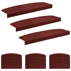vidaXL Covorașe pentru trepte 15 buc. 56 x 17 x 3 cm Burgundy