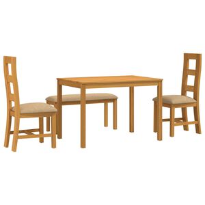 vidaXL Set de dining 4 buc. Bej Lemn de stejar masiv