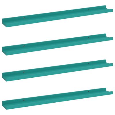 vidaXL Rafturi de perete, 4 buc., albastru, 80x9x3 cm