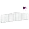 vidaXL Coșuri gabion arcuite 3 buc, 400x30x80/100 cm, fier galvanizat