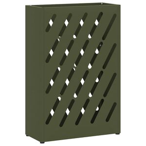 vidaXL Suport pentru umbrele Olivengr&oslash;nn 28 x 12 x 41 cm Oțel