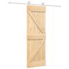 vidaXL Ușă glisantă Natural și Alb 70 x 210 cm Lemn de Pin Solid