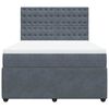 vidaXL Pat box spring cu saltea, gri &icirc;nchis, 140x190 cm, catifea