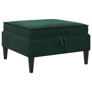 vidaXL Taburet cu depozitare Verde &icirc;nchis Catifea