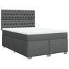 vidaXL Pat box spring cu saltea, gri &icirc;nchis, 140x200 cm, textil