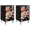 vidaXL Dulap de noapte BORNE 2 buc. Stejar Negru 36 x 33 x 61 cm