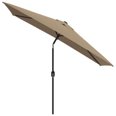 vidaXL Umbrelă de soare exterior, stâlp metalic, gri taupe, 300x200 cm