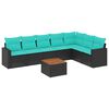vidaXL Set canapele de grădină cu perne, 8 piese, negru, poliratan
