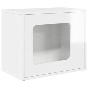 vidaXL Casa pentru pisici Alb Lucios 51 x 30 x 42,5 cm Lemn prelucrat