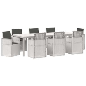 vidaXL Set de masă pentru grădină 9 buc. Alb și antracit PP