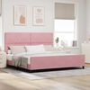vidaXL Pat cu arcuri cu headboard Roz 200 x 200 cm Catifea