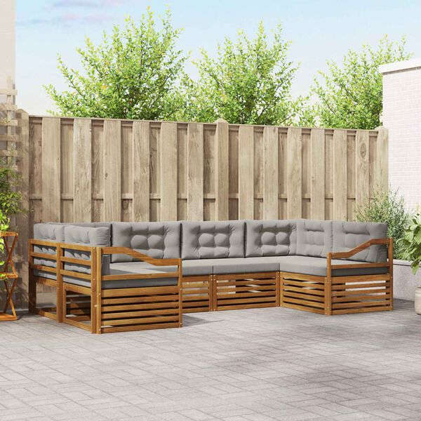 vidaXL Seturi de canapele cu pernă 6 pcs Gri natural și deschis