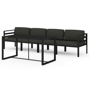 vidaXL Set mobilier de grădină cu perne, 5 piese, antracit, aluminiu