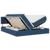 vidaXL Pat cu LED și saltea albastru 200 x 200 cm Țesătură