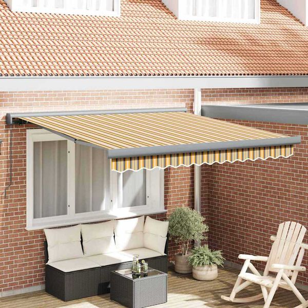 vidaXL Cortina Retractabilă Multicolour 350 x 250 cm Stofă și Metal