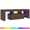vidaXL Comodă TV cu lumini LED, stejar maro, 120x35x40 cm