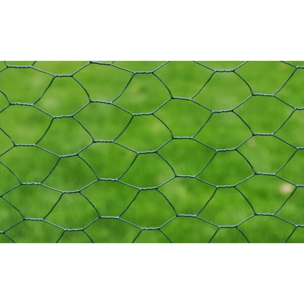 vidaXL Plasă de s&acirc;rmă găini, verde, 25x1 m, cu acoperire PVC