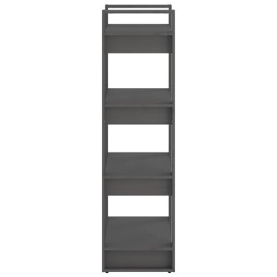 vidaXL Bibliotecă/Separator cameră,gri, 60x35x125 cm, lemn masiv pin