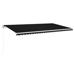 vidaXL Copertină automată cu senzor v&acirc;nt & LED, antracit, 600x300 cm