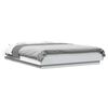 vidaXL Cadru de pat cu lumini LED, alb, 140x200 cm, lemn prelucrat