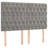 vidaXL Pat box spring cu saltea, gri deschis, 140x200 cm, catifea